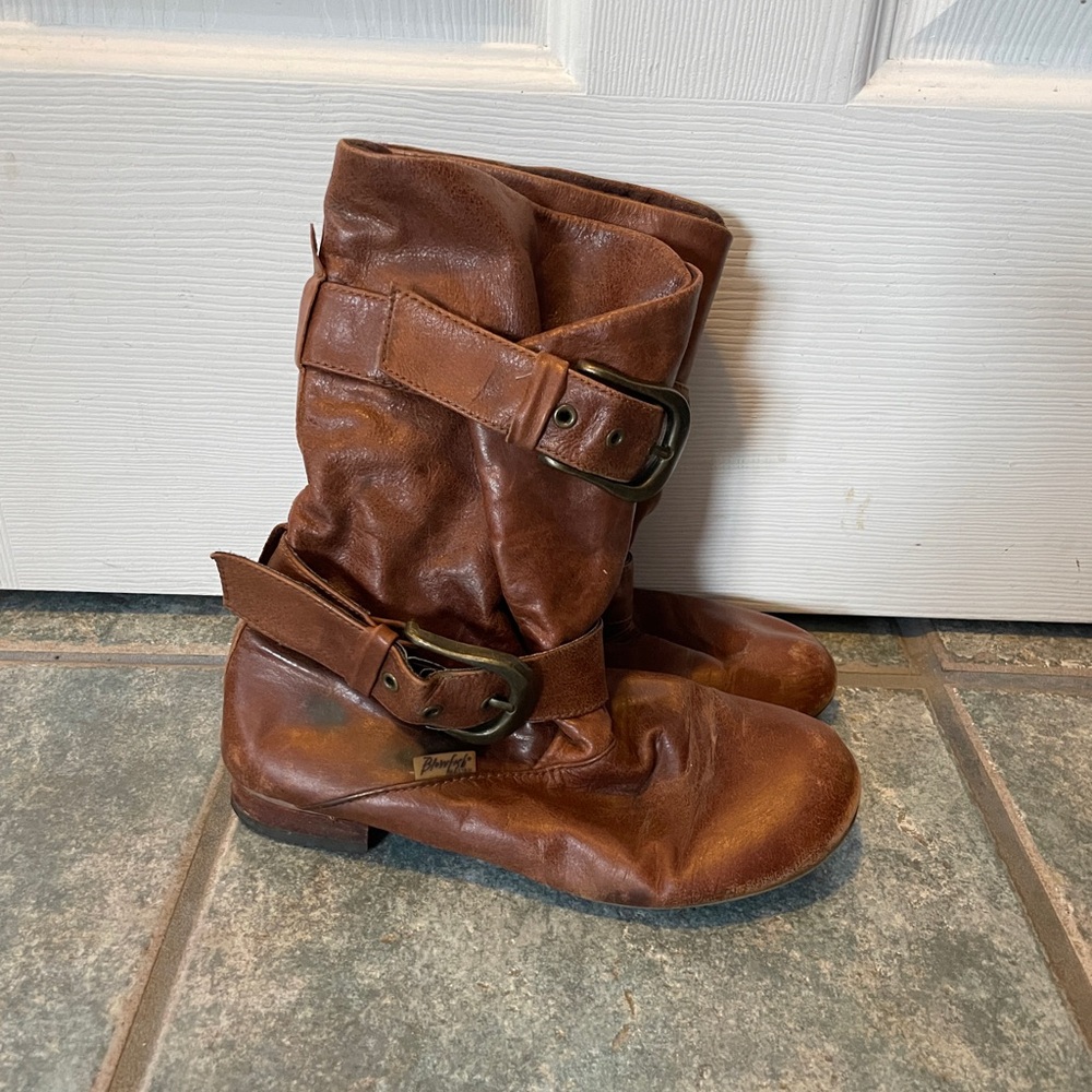Blowfish Tan Ankle Booties with Buckle